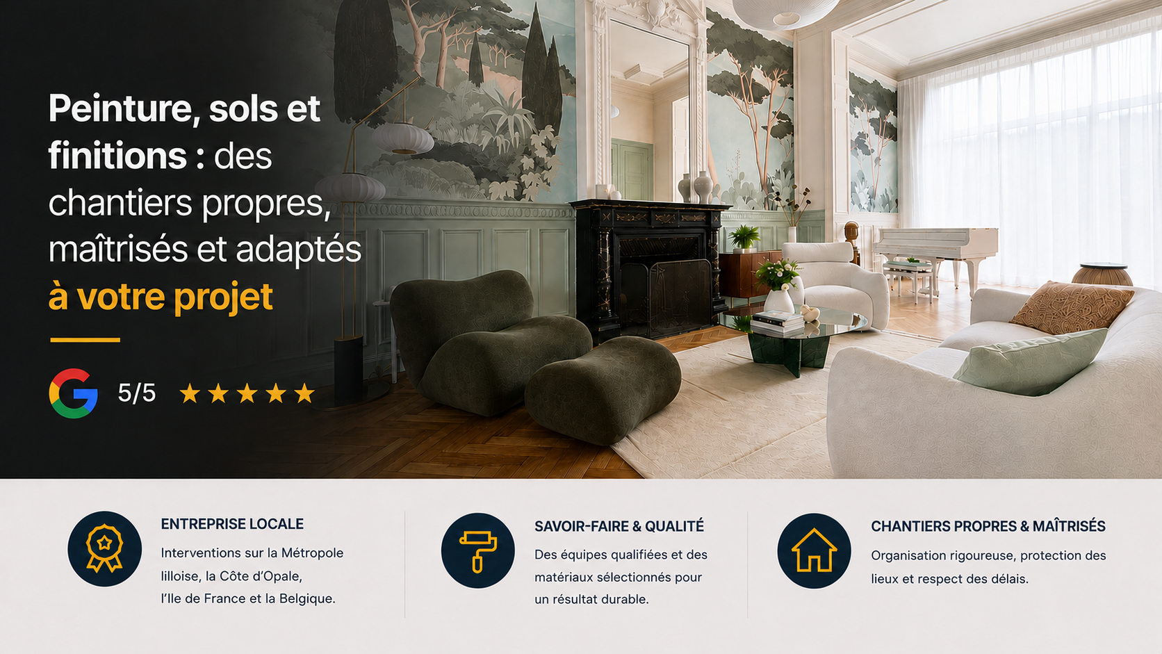 Établissements Debruille, peinture, sols et finitions – note de 5 sur 5 sur Google